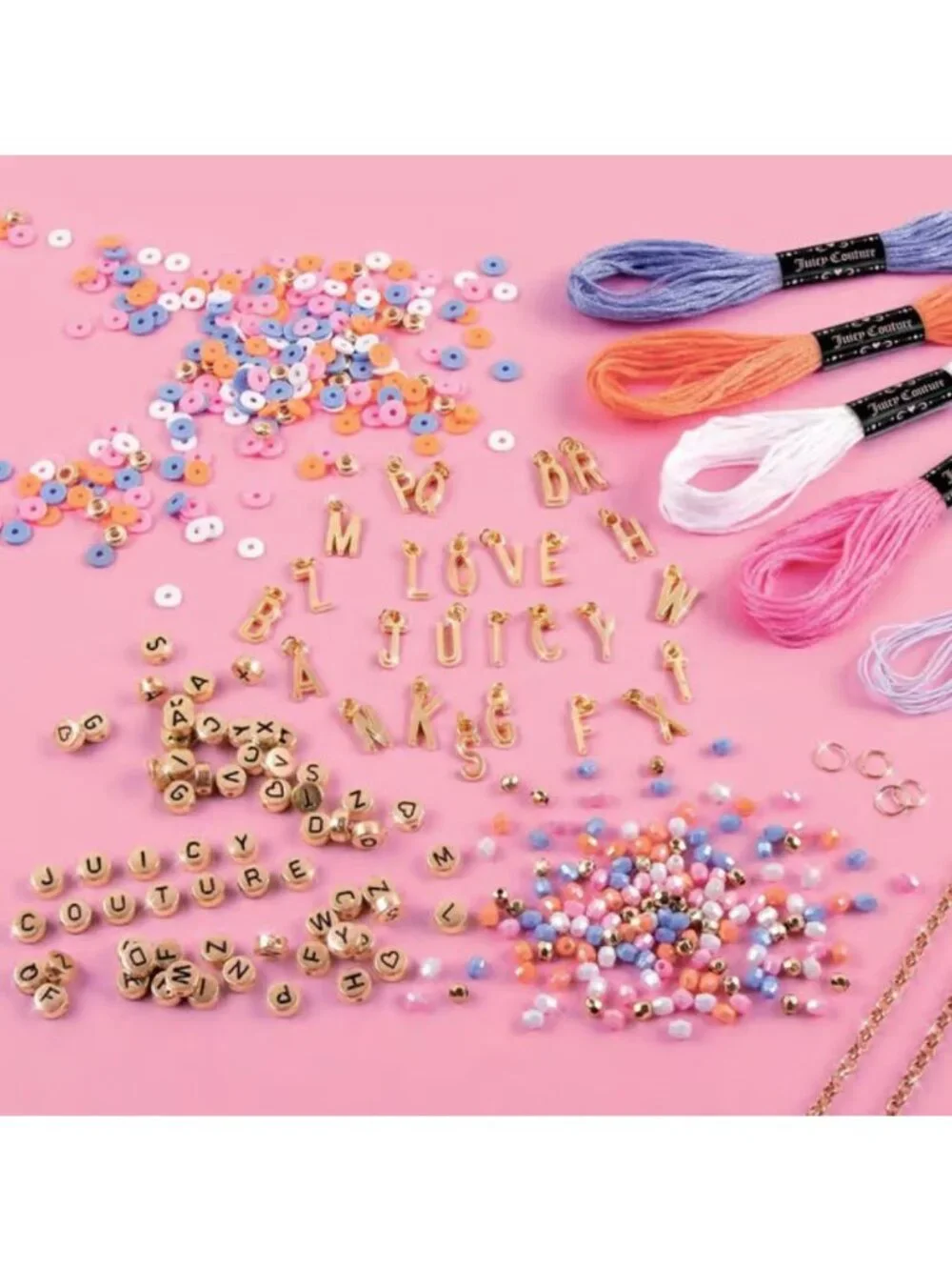 Juicy Couture Make It Real Love Letters Bracelet Kit - 563 Pcs DIY Jewelry Set F